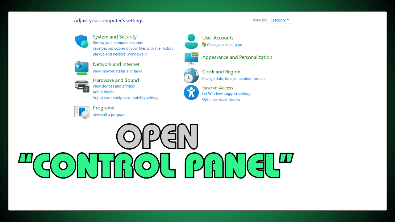 Open Control Panel